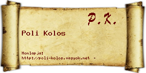 Poli Kolos névjegykártya